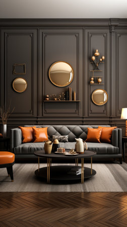 living room decorated with modren  (UHD Wallpaper)の素材