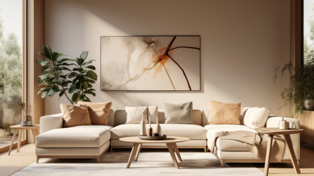 A living room with indoor plants UHD wallpaperの素材