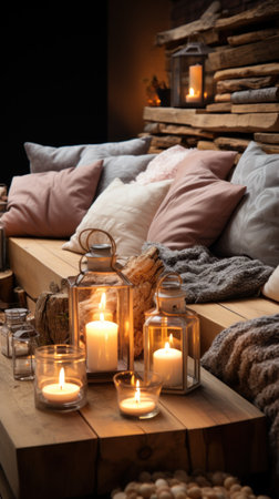 Peaceful cosy living room UHD wallpaperの素材