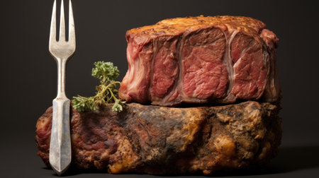 Fork with meat UHD wallpaperの素材
