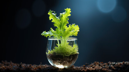 lettuce leaf And lettuce with root UHD WALLPAPERの素材