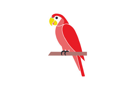 Parrot icon on white background. Vector illustration in flat style.のイラスト素材