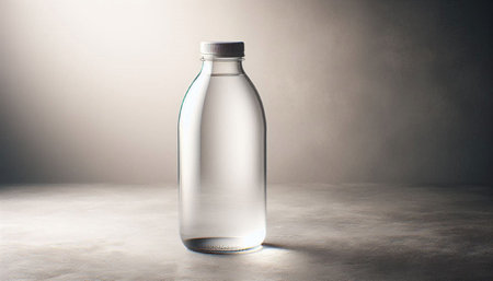 Bottle of water on a gray background. 3d rendering.