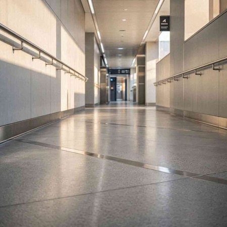Interior of a modern airport. Blurred image of corridor.