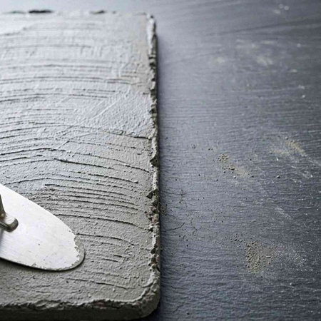 Close-up of a trowel on a black background.