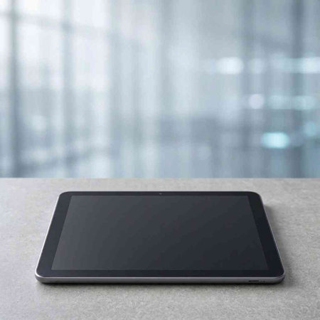 Tablet computer on a table in the office. 3d rendering