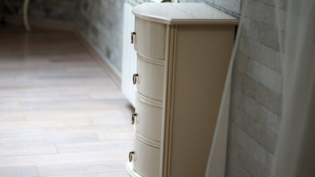 white wooden drawer in elegant room