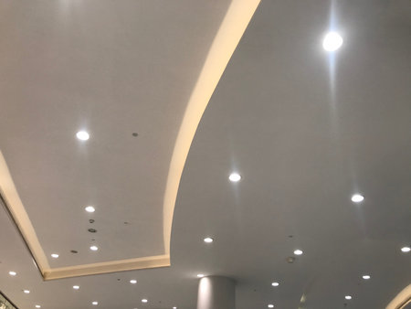 Gypsum ceiling view images emulsion white painted and gypsum coves painted with White color painted...