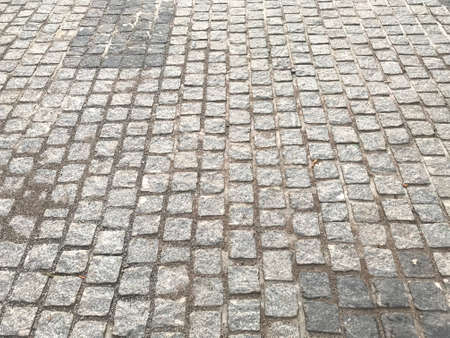 Stone cube flooring instead of interlock tiles in-front of famous temple in indiaの写真素材