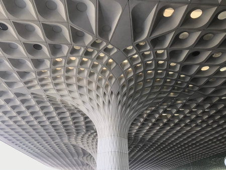 Double height concrete roof waffle ceiling for airports buildings decorations