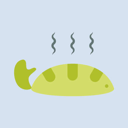 isolated sea fish bread logoのイラスト素材