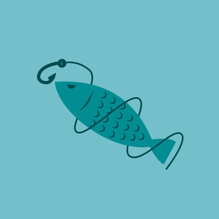 fish logo sea fish hook isolated