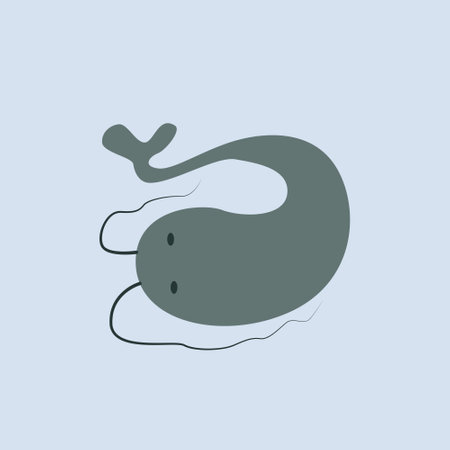 catfish logo isolated on blue backgroundのイラスト素材