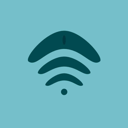 blue background network fish logoのイラスト素材