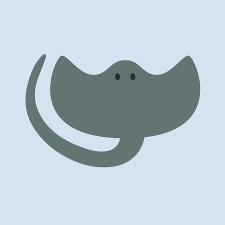 stingray logo gray blue background