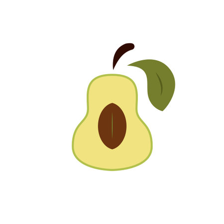 avocado logo isolated on whiteのイラスト素材