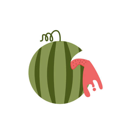 watermelon logo isolated on whiteのイラスト素材