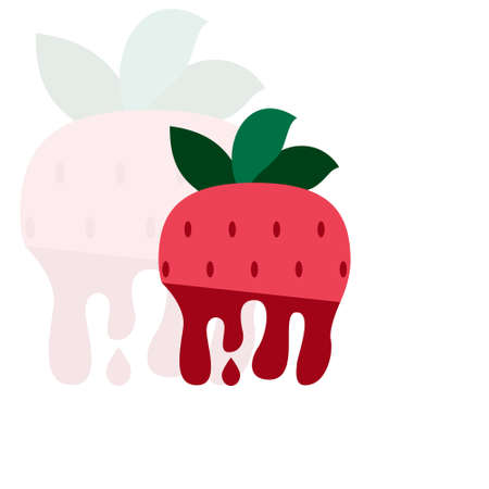 Strawberry slice logo isolated on whiteのイラスト素材