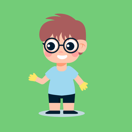 little doctor character doing practiceのイラスト素材