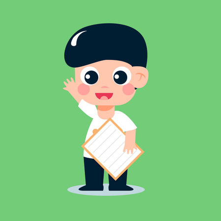 little doctor character holding a noteのイラスト素材