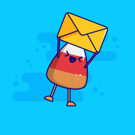 cake cartoon character carry a messageのイラスト素材