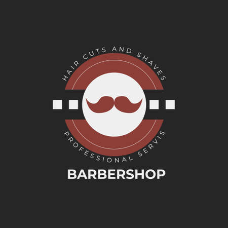 vintage color barber shop logoのイラスト素材