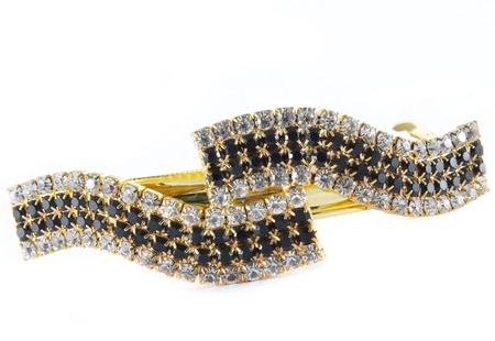 Yellow isolated barrette over white background. Fashion, objectの写真素材