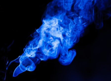 Smoke over black background. Abstract, nature, fireの写真素材