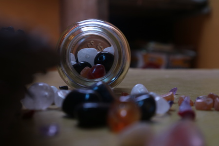 bottle and stonesの写真素材