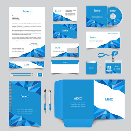 Corporate identity template with digital elements. Vector company style for brand book and guideline.のイラスト素材