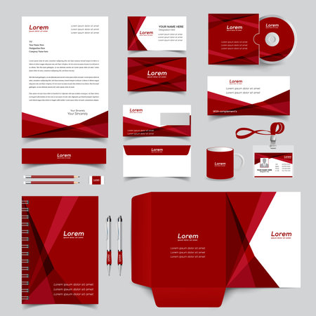 Corporate identity template with digital elements. Vector company style for brand book and guideline.のイラスト素材