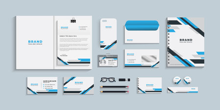 Corporate identity template. Business stationery set. Vector illustration.のイラスト素材