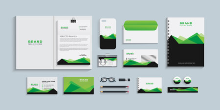 Corporate identity template set. Business stationery mock-up.のイラスト素材