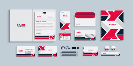 Corporate identity template set. Business stationery mock-up.のイラスト素材