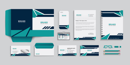Corporate identity template. Business stationery design. Stationery setのイラスト素材