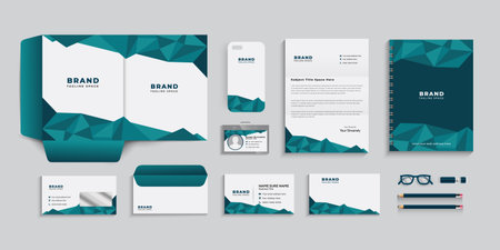 Corporate identity design template set. Business stationery mockup.のイラスト素材