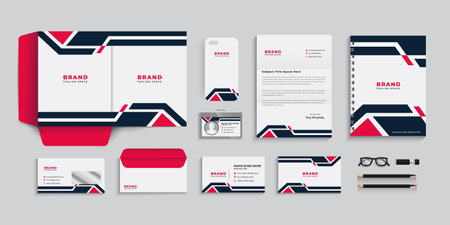 Corporate identity template with modern geometric style. Business stationery set.のイラスト素材
