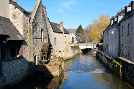 River Aure in the town of Bayeux, a commune in the Calvados department in Normandy in northwestern...