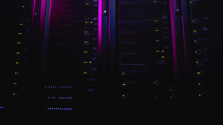 Advanced modern computer data center server racksの写真素材