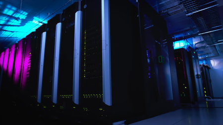 Advanced modern computer data center server racks