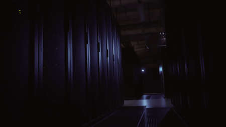 Advanced modern computer data center server racksの写真素材