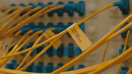 Advanced modern computer data center server racksの写真素材