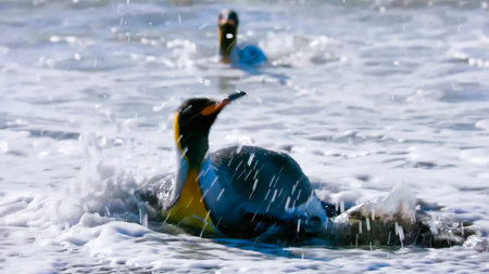 penguin in the wild nature water