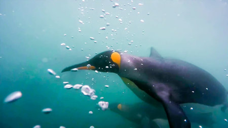 penguin in the wild nature water