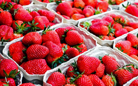 Fresh strawberries at the market