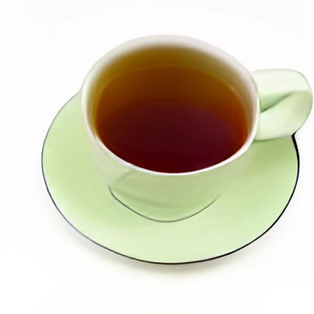 Cup of tea isolated on white background. Close up view.の写真素材