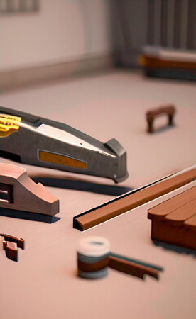 A closeup shot of a stapler on the tableの写真素材