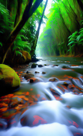 Stream in the jungle of Costa Rica, Central America, Central America