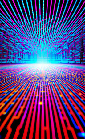 abstract technology background, 3D rendering, computer digital image.の写真素材