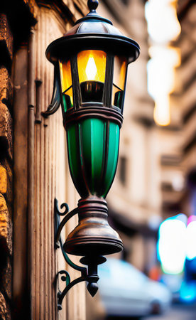 Vintage street lamp in Paris, France. Retro style tonedの写真素材